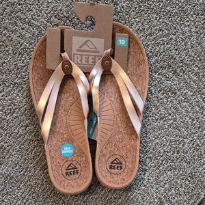 Reef Cork Sandals with Metallic Straps